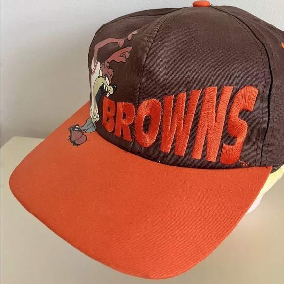 1991 Cleveland Browns Logo 7 NFL Vintage Sweatshirt Adult L  1994 Taz Hat Set - Picture 7 of 16